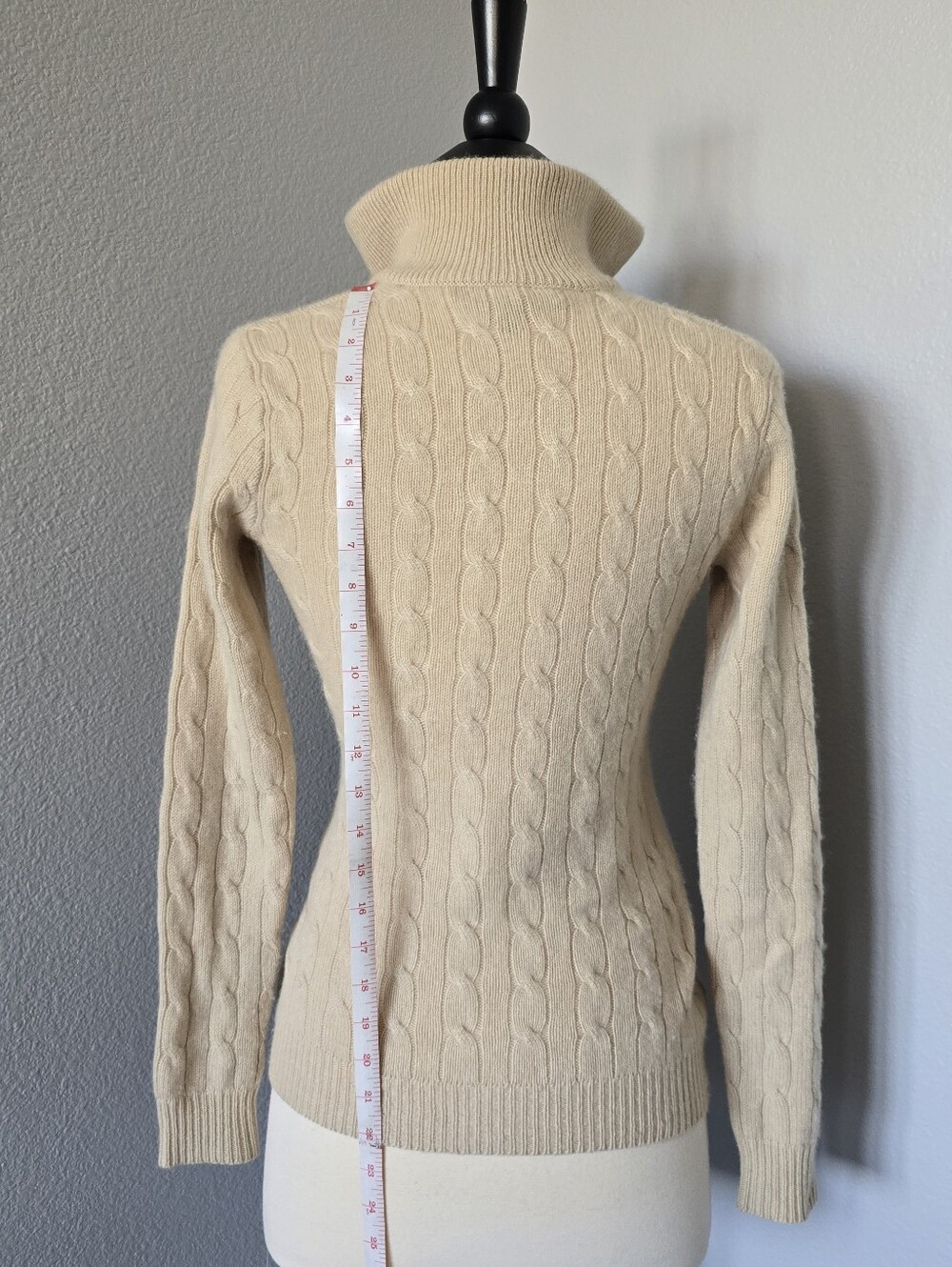 Ralph Lauren Collection Black Label 100% Cashmere Cable Knit Collar Sweater XS - Picture 4 of 5
